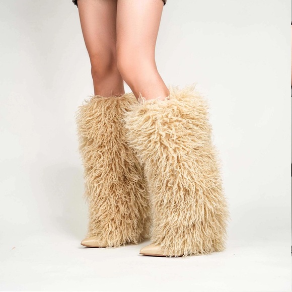 Faux Fur Knee-High Boots - Picture 3 of 5